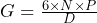  G = \frac{6 \times N \times P}{D} 