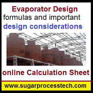 Formulas and design parameters in Tubular Evaporator Design with online calculation sheet- sugarprocesstech