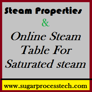 Steam Properties and Online Steam Table For Saturated steam-sugarprocesstech.com