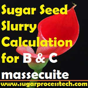 Sugar Seed Slurry Requirement Calculation for B and C massecuite | Sugar Seed Slurry in pan boiling of Sugar Industry | Crystallization