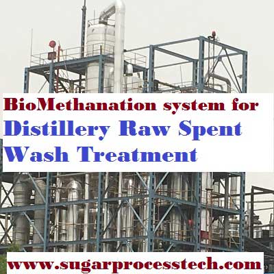 concept and process description of Biomethanation system suitable for Distillery spent wash treatment.